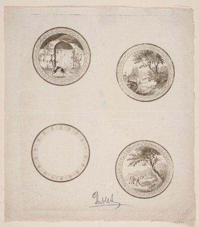 Vier Vignetten zu La Fontaines Fabeln von Gerhard Ludvig Lahde