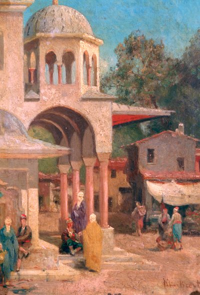 Vor der Moschee, 1823-1900 von Germain Fabien Brest
