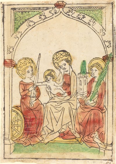 Madonna zwischen den Heiligen Katharina und Barbara von German 15th Century