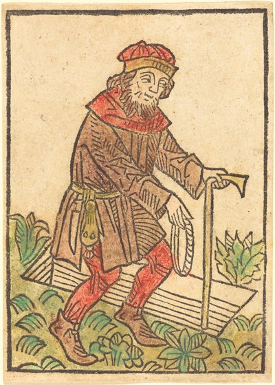 Mann geht auf ein Grab zu von German 15th Century