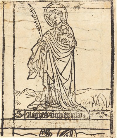 Heilige Agnes [verso] von German 15th Century