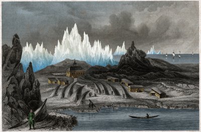Akunnat, Grönland (Gravur, ca. 1850) von German School