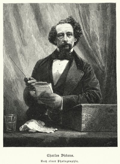 Charles Dickens, englischer Romanautor (Lithografie) von German School