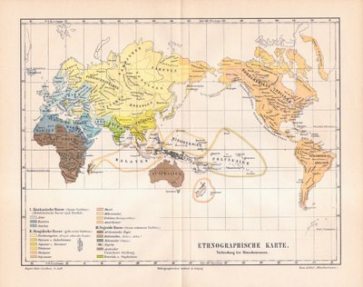 Ethnographische Karte der Welt von German School