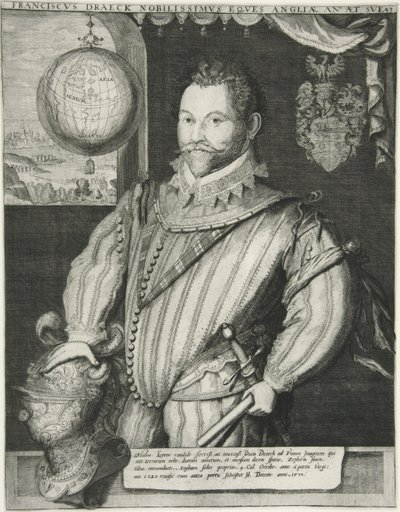 Francis Drake, veröffentlicht im 19. Jahrhundert von German School