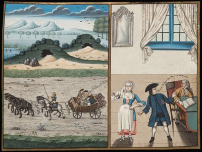 Wagenszene und ein Geldverleiher von German School