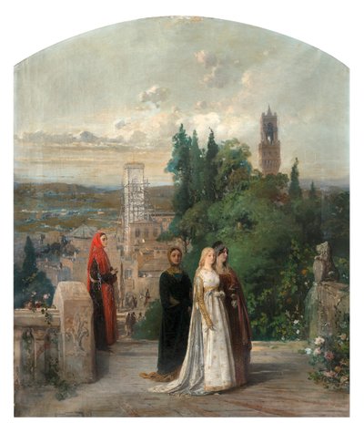 Dante und Beatrice von Gerolamo Induno