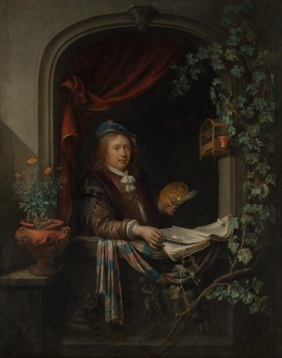 Selbstporträt, ca. 1665 von Gerrit Dou