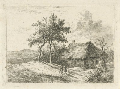 Drei Figuren bei einem Bauernhof von Gerrit Jan Michaëlis