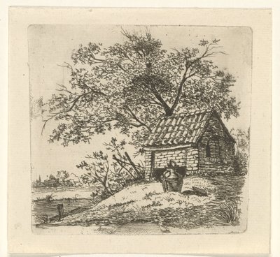 Milchkanne bei einem Schuppen von Gerrit Lamberts