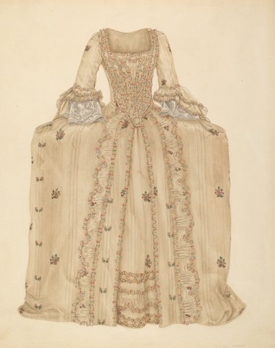 Brokadiertes Seidenkleid, ca. 1939 von Gertrude Lemberg
