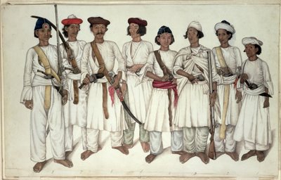 Acht Gurkhas, 1815 von Ghulam Ali Khan