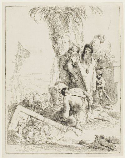 Ein Hirte mit zwei Magiern, aus Scherzi von Giambattista Tiepolo