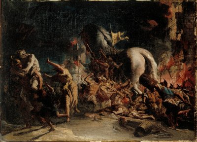 Die Belagerung von Troja, ca. 1760 von Giovanni Domenico Tiepolo
