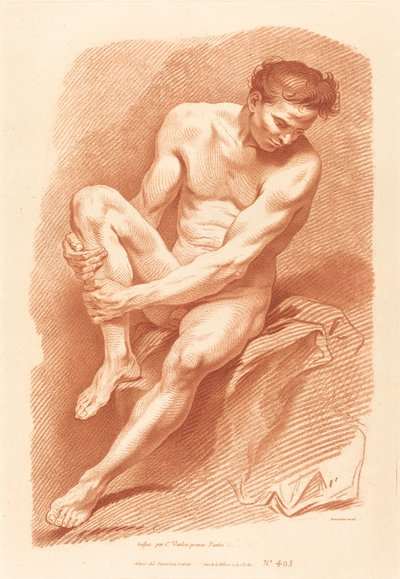 Akademie von Gilles Demarteau, the Elder after Carle Van Loo