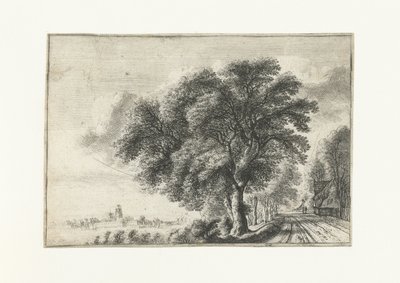Landschaft mit Blick auf Dordrecht links von Gilles Neyts