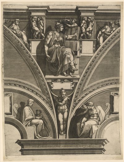 Die eritreische Sibylle von Giorgio Ghisi after Michelangelo
