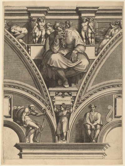 Der Prophet Jeremia von Giorgio Ghisi after Michelangelo