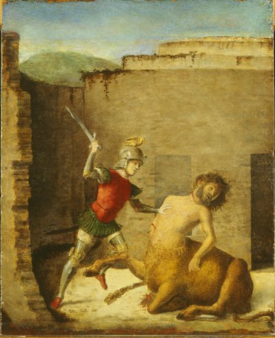 Theseus tötet den Minotaurus, 1505 von Giovanni Battista Cima da Conegliano