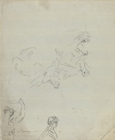 Figurenstudien (verso) von Giovanni Battista Cipriani