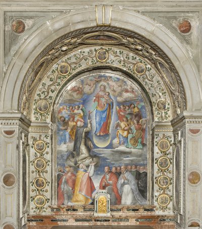 Unsere Liebe Frau vom Rosenkranz, ca. 1615 von Giovanni Battista Maganza