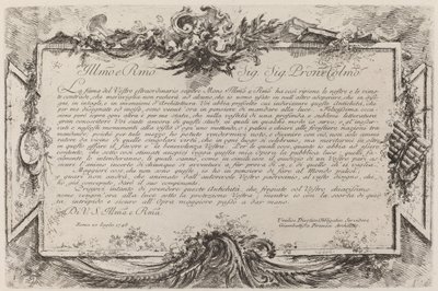 Widmung von Giovanni Battista Piranesi