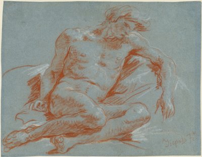 Ein sitzender männlicher Akt von Giovanni Battista Tiepolo