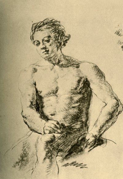 Sitzender Akt, Mitte des 18. Jahrhunderts, 1928 von Giovanni Battista Tiepolo