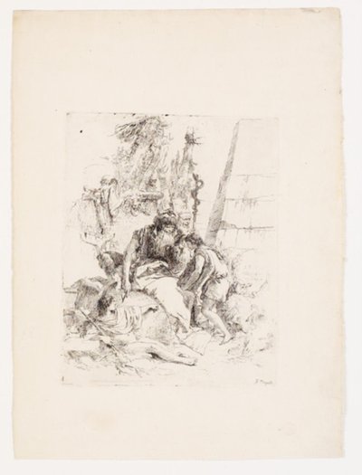 Zwei sitzende Zauberer und zwei Jünglinge von Giovanni Battista Tiepolo