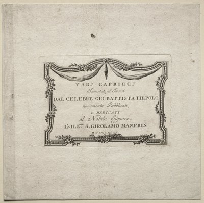 Verschiedene Kaprizen: Titelseite von Giovanni Battista Tiepolo