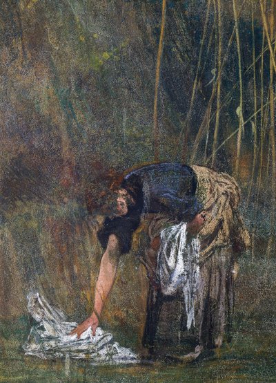 Bäuerin, die ihre Wäsche aufhebt von Giovanni Boldini