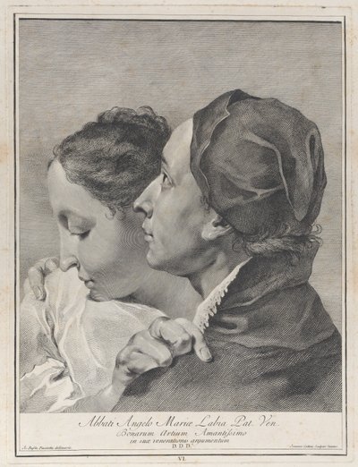 Ein junger Mann umarmt ein Mädchen, 1743 von Giovanni Cattini
