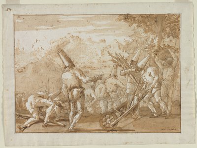 Holz sammeln, späte 1790er Jahre von Giovanni Domenico Tiepolo