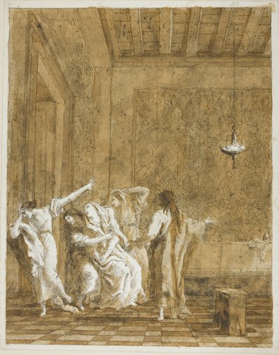 Jesus im Haus des Jairus von Giovanni Domenico Tiepolo