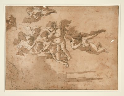 Putti fliegen in Wolken von Giovanni Domenico Tiepolo