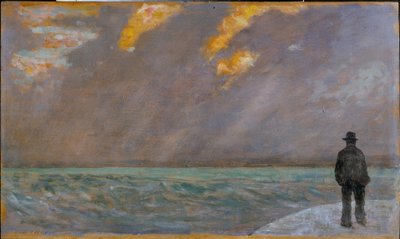 Sonnenuntergang am Meer von Giovanni Fattori