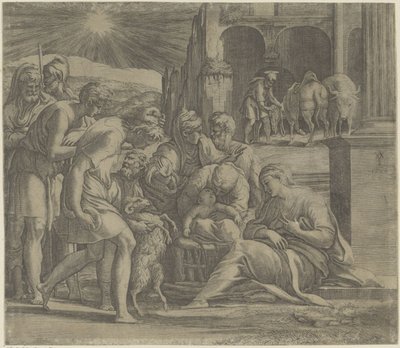 Anbetung der Hirten von Giovanni Jacopo Caraglio