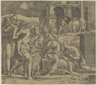 Anbetung der Hirten von Giovanni Jacopo Caraglio