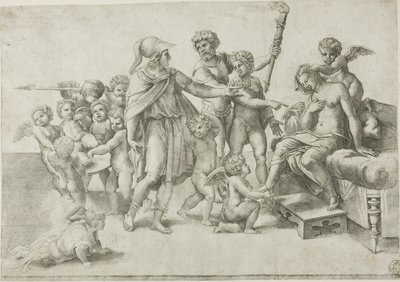 Alexander und Roxana von Giovanni Jacopo Caraglio