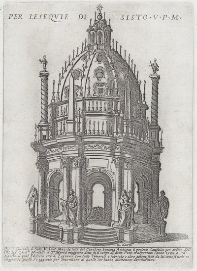Katafalk für Papst Sixtus V., 1591 von Giovanni Maggi
