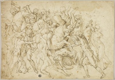 Schlacht zwischen Kavallerie und Fußsoldaten von Girolamo Genga