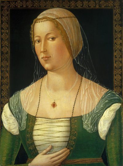 Porträt einer jungen Frau von Girolamo di Benvenuto