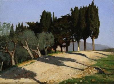 Landstraße mit Zypressen von Giuseppe Abbati