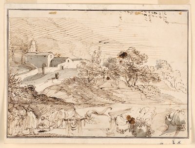 Blatt mit Skizzen von Giuseppe Bernardino Bison