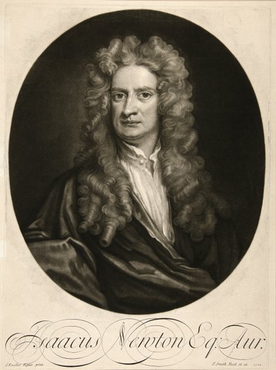 Isaacus Newton, Esq., veröffentlicht 1712 von Godfrey (after) Kneller