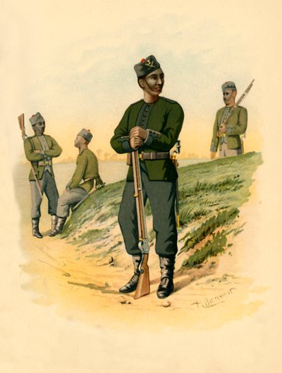 Die 3. Gorkhas, 1890 von Godfrey Douglas Giles