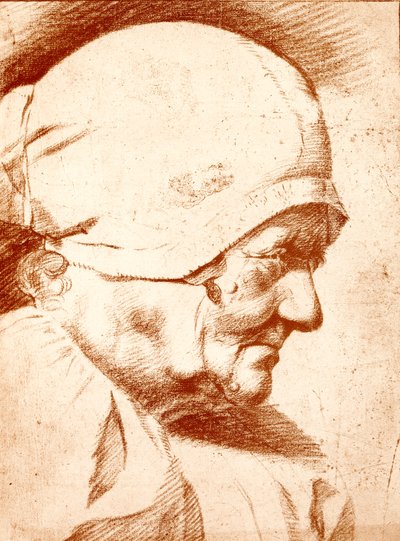 Kopf einer alten Frau von Godfried Schalcken