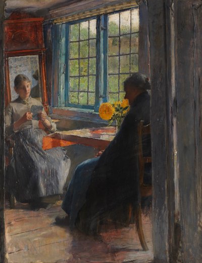 Frauen am Gartenfenster, ca. 1890 von Gotthardt Kuehl