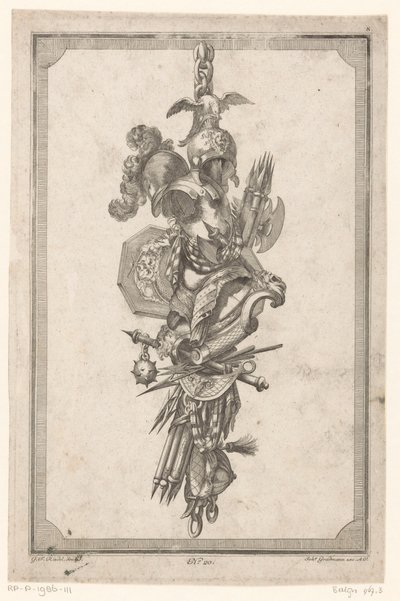 Trophäe mit Helmen und Rüstung von Gottlieb Friedrich Riedel