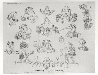 Kalligraphische Übungen, 1832 von Grandville